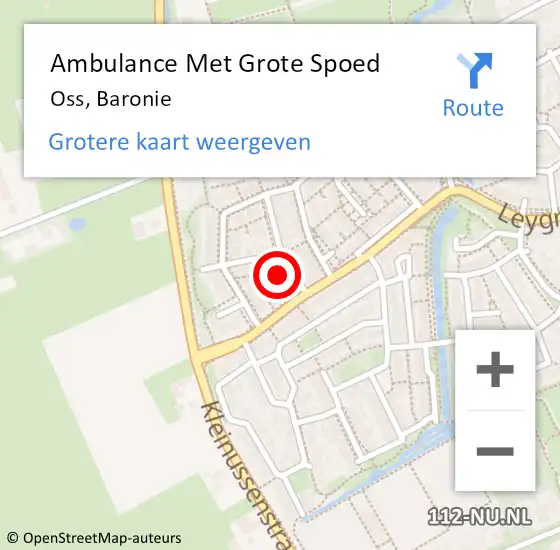 Locatie op kaart van de 112 melding: Ambulance Met Grote Spoed Naar Oss, Baronie op 1 juli 2014 01:07