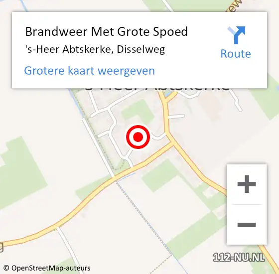 Locatie op kaart van de 112 melding: Brandweer Met Grote Spoed Naar 's-Heer Abtskerke, Disselweg op 1 december 2021 12:48