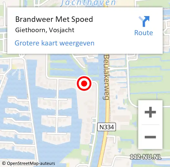 Locatie op kaart van de 112 melding: Brandweer Met Spoed Naar Giethoorn, Vosjacht op 1 december 2021 13:02