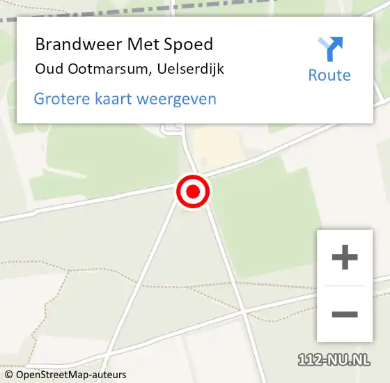 Locatie op kaart van de 112 melding: Brandweer Met Spoed Naar Oud Ootmarsum, Uelserdijk op 1 december 2021 13:20