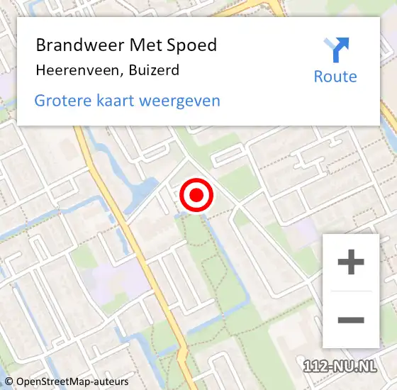 Locatie op kaart van de 112 melding: Brandweer Met Spoed Naar Heerenveen, Buizerd op 1 december 2021 13:41