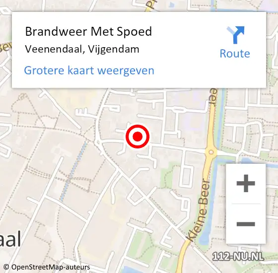 Locatie op kaart van de 112 melding: Brandweer Met Spoed Naar Veenendaal, Vijgendam op 1 december 2021 14:04