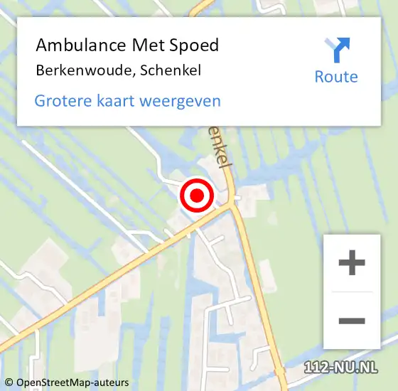 Locatie op kaart van de 112 melding: Ambulance Met Spoed Naar Berkenwoude, Schenkel op 1 december 2021 14:10