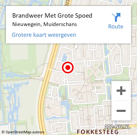 Locatie op kaart van de 112 melding: Brandweer Met Grote Spoed Naar Nieuwegein, Muiderschans op 1 december 2021 14:28