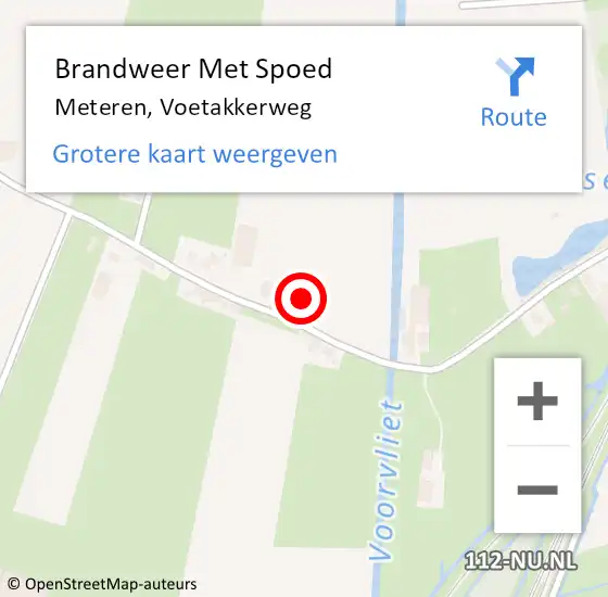 Locatie op kaart van de 112 melding: Brandweer Met Spoed Naar Meteren, Voetakkerweg op 1 december 2021 14:41