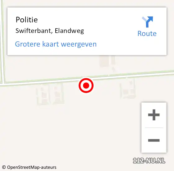 Locatie op kaart van de 112 melding: Politie Swifterbant, Elandweg op 1 december 2021 14:43