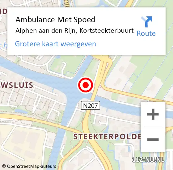 Locatie op kaart van de 112 melding: Ambulance Met Spoed Naar Alphen aan den Rijn, Kortsteekterbuurt op 1 december 2021 14:50