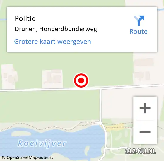 Locatie op kaart van de 112 melding: Politie Drunen, Honderdbunderweg op 1 december 2021 15:15