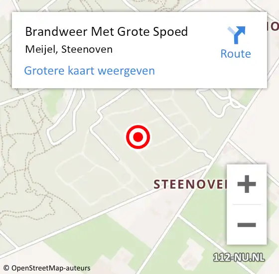 Locatie op kaart van de 112 melding: Brandweer Met Grote Spoed Naar Meijel, Steenoven op 1 december 2021 15:22