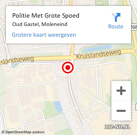 Locatie op kaart van de 112 melding: Politie Met Grote Spoed Naar Oud Gastel, Moleneind op 1 december 2021 15:31