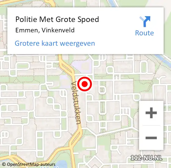 Locatie op kaart van de 112 melding: Politie Met Grote Spoed Naar Emmen, Vinkenveld op 1 december 2021 16:39