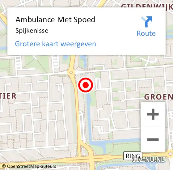 Locatie op kaart van de 112 melding: Ambulance Met Spoed Naar Spijkenisse op 1 december 2021 16:55