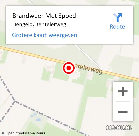 Locatie op kaart van de 112 melding: Brandweer Met Spoed Naar Hengelo, Bentelerweg op 1 december 2021 17:50