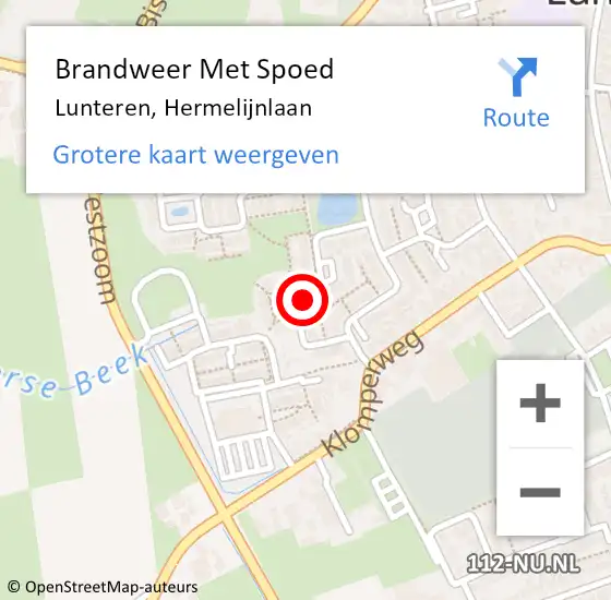 Locatie op kaart van de 112 melding: Brandweer Met Spoed Naar Lunteren, Hermelijnlaan op 1 december 2021 18:02