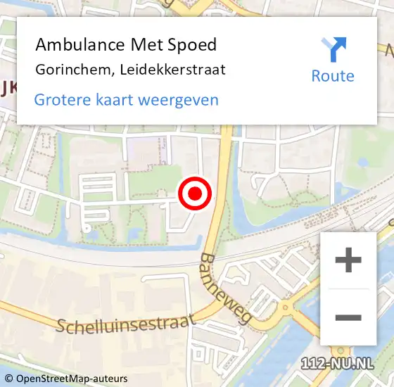 Locatie op kaart van de 112 melding: Ambulance Met Spoed Naar Gorinchem, Leidekkerstraat op 1 december 2021 18:15