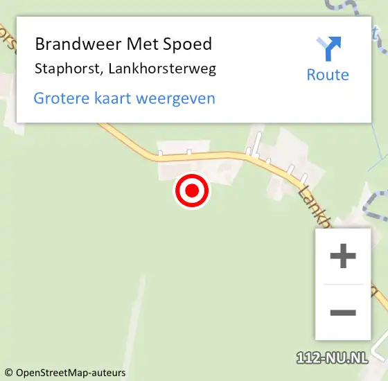 Locatie op kaart van de 112 melding: Brandweer Met Spoed Naar Staphorst, Lankhorsterweg op 1 december 2021 18:33