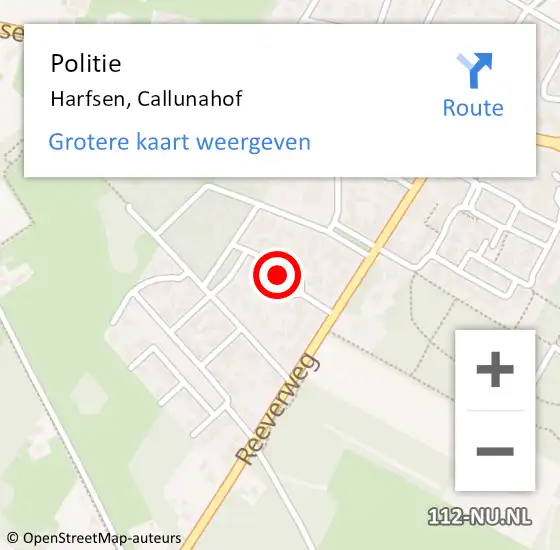 Locatie op kaart van de 112 melding: Politie Harfsen, Callunahof op 1 december 2021 18:36