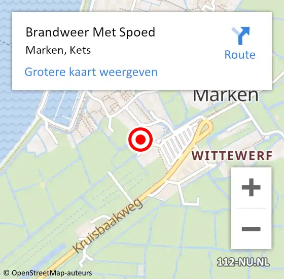 Locatie op kaart van de 112 melding: Brandweer Met Spoed Naar Marken, Kets op 1 december 2021 20:26