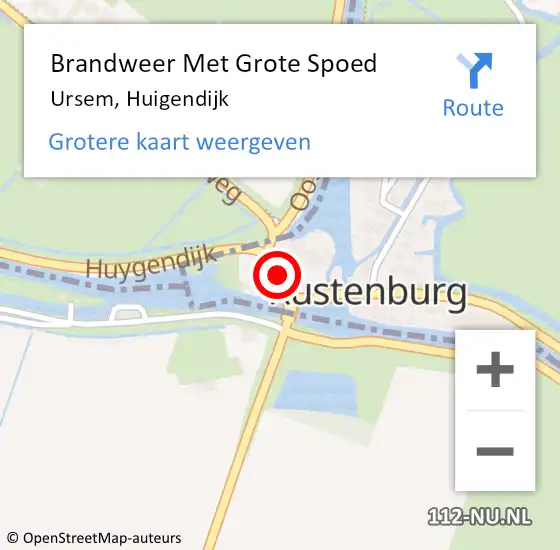 Locatie op kaart van de 112 melding: Brandweer Met Grote Spoed Naar Ursem, Huigendijk op 1 december 2021 20:39