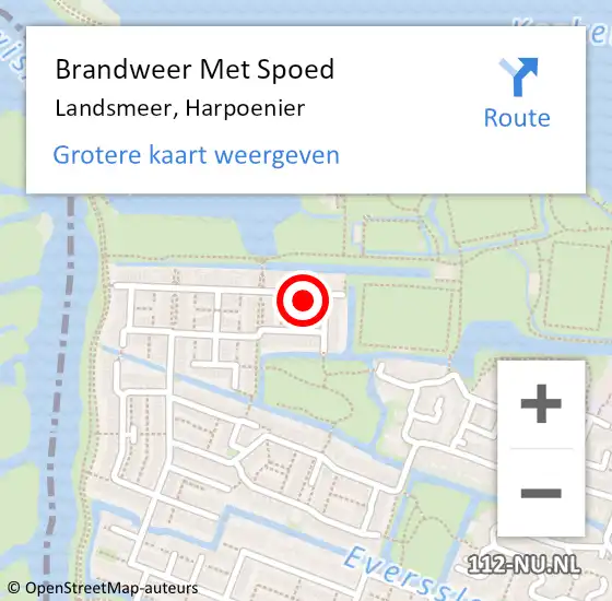 Locatie op kaart van de 112 melding: Brandweer Met Spoed Naar Landsmeer, Harpoenier op 1 december 2021 21:05