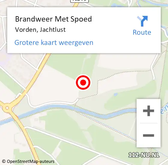 Locatie op kaart van de 112 melding: Brandweer Met Spoed Naar Vorden, Jachtlust op 1 december 2021 21:07