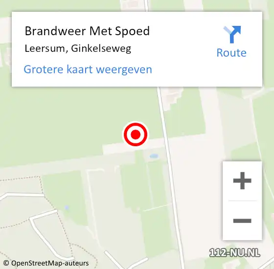 Locatie op kaart van de 112 melding: Brandweer Met Spoed Naar Leersum, Ginkelseweg op 1 december 2021 21:54