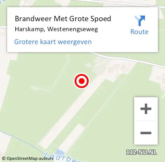 Locatie op kaart van de 112 melding: Brandweer Met Grote Spoed Naar Harskamp, Westenengseweg op 1 december 2021 22:12