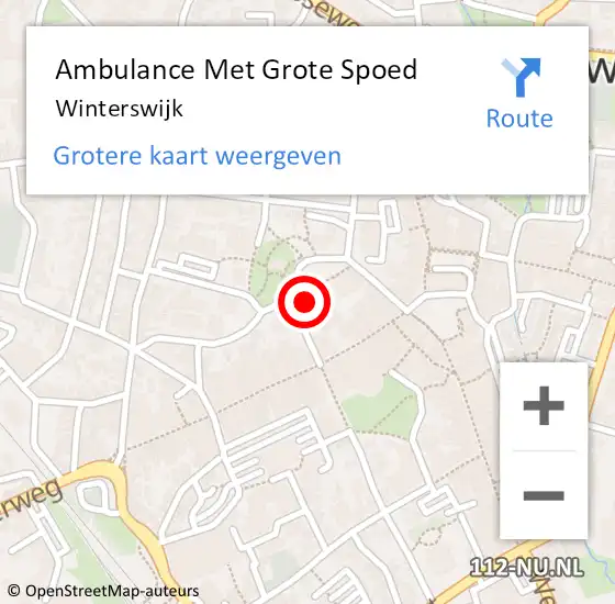 Locatie op kaart van de 112 melding: Ambulance Met Grote Spoed Naar Winterswijk op 1 december 2021 23:36