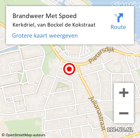 Locatie op kaart van de 112 melding: Brandweer Met Spoed Naar Kerkdriel, van Bockel de Kokstraat op 2 december 2021 01:22