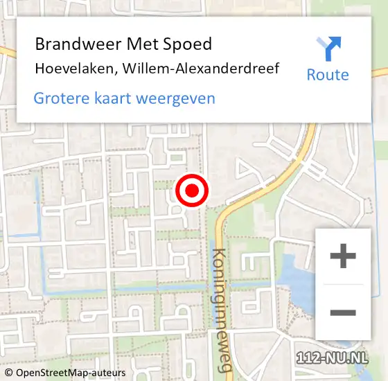 Locatie op kaart van de 112 melding: Brandweer Met Spoed Naar Hoevelaken, Willem-Alexanderdreef op 2 december 2021 04:31