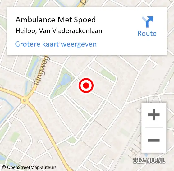 Locatie op kaart van de 112 melding: Ambulance Met Spoed Naar Heiloo, Van Vladerackenlaan op 2 december 2021 05:32