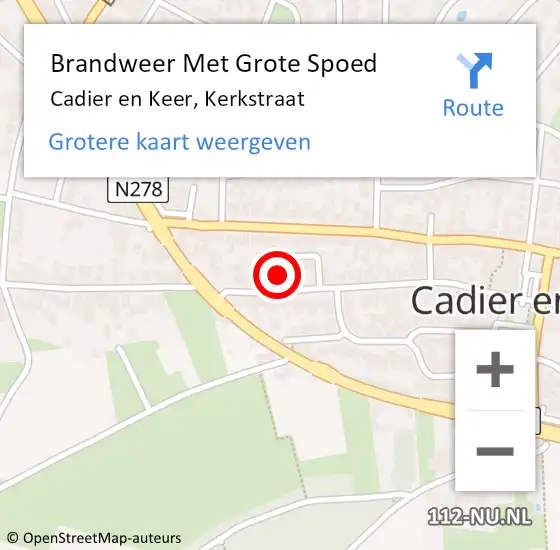 Locatie op kaart van de 112 melding: Brandweer Met Grote Spoed Naar Cadier en Keer, Kerkstraat op 2 december 2021 07:47