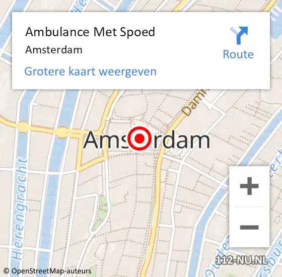 Locatie op kaart van de 112 melding: Ambulance Met Spoed Naar Amsterdam op 2 december 2021 07:49