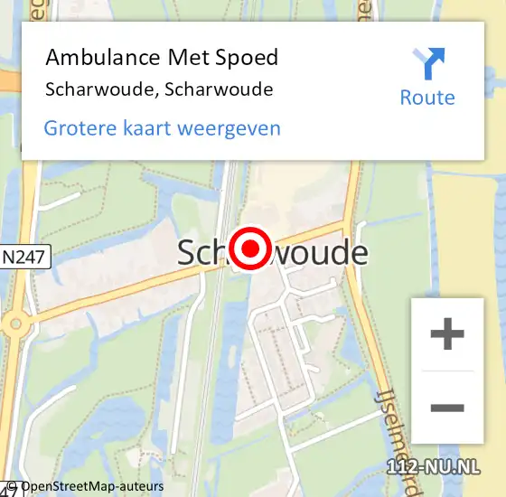 Locatie op kaart van de 112 melding: Ambulance Met Spoed Naar Scharwoude, Scharwoude op 2 december 2021 07:57