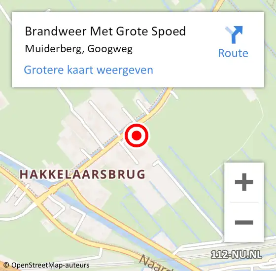 Locatie op kaart van de 112 melding: Brandweer Met Grote Spoed Naar Muiderberg, Googweg op 2 december 2021 08:56