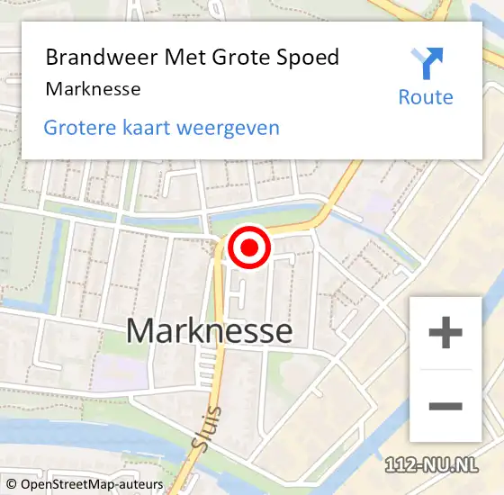 Locatie op kaart van de 112 melding: Brandweer Met Grote Spoed Naar Marknesse op 2 december 2021 09:39