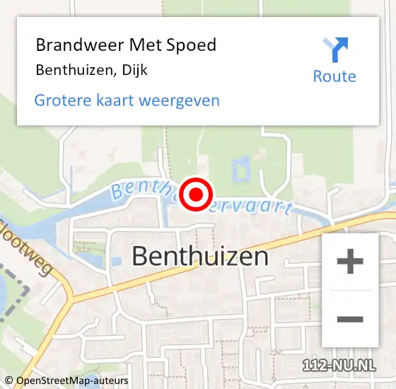 Locatie op kaart van de 112 melding: Brandweer Met Spoed Naar Benthuizen, Dijk op 1 juli 2014 07:01