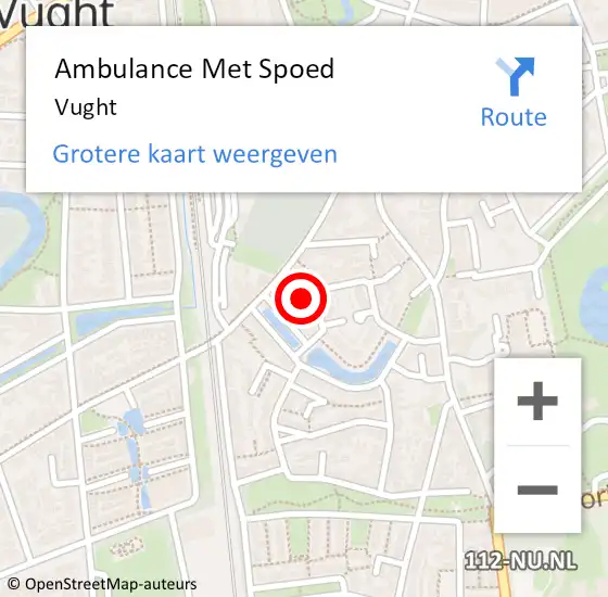 Locatie op kaart van de 112 melding: Ambulance Met Spoed Naar Vught op 2 december 2021 09:52