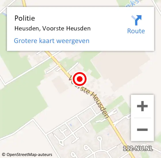 Locatie op kaart van de 112 melding: Politie Heusden, Voorste Heusden op 2 december 2021 10:20