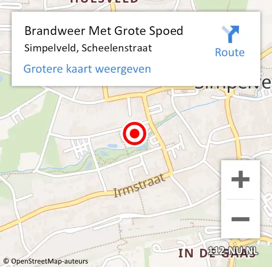 Locatie op kaart van de 112 melding: Brandweer Met Grote Spoed Naar Simpelveld, Scheelenstraat op 2 december 2021 10:51