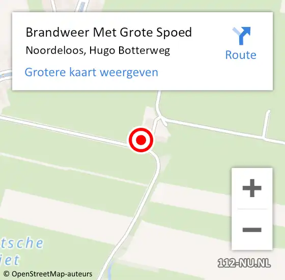 Locatie op kaart van de 112 melding: Brandweer Met Grote Spoed Naar Noordeloos, Hugo Botterweg op 2 december 2021 11:13