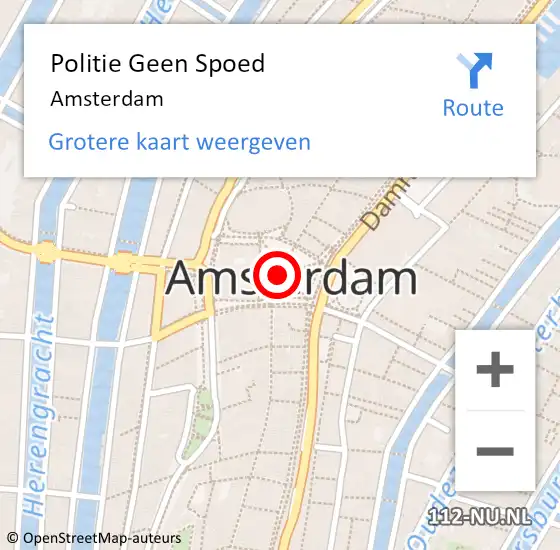 Locatie op kaart van de 112 melding: Politie Geen Spoed Naar Amsterdam op 2 december 2021 11:26
