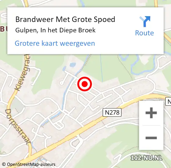 Locatie op kaart van de 112 melding: Brandweer Met Grote Spoed Naar Gulpen, In het Diepe Broek op 2 december 2021 11:28