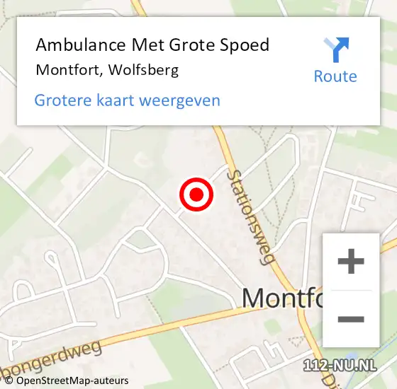 Locatie op kaart van de 112 melding: Ambulance Met Grote Spoed Naar Montfort, Wolfsberg op 2 december 2021 11:58