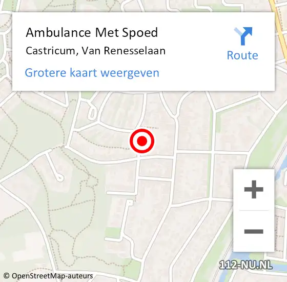 Locatie op kaart van de 112 melding: Ambulance Met Spoed Naar Castricum, Van Renesselaan op 2 december 2021 12:02