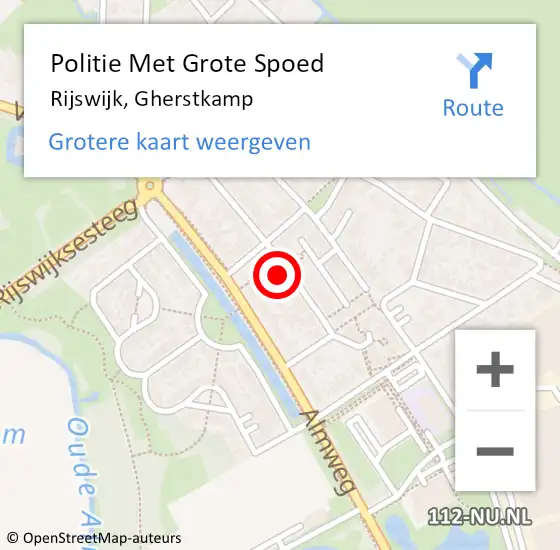 Locatie op kaart van de 112 melding: Politie Met Grote Spoed Naar Rijswijk, Gherstkamp op 2 december 2021 12:03