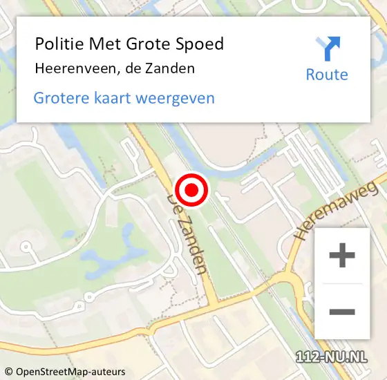 Locatie op kaart van de 112 melding: Politie Met Grote Spoed Naar Heerenveen, de Zanden op 2 december 2021 12:21