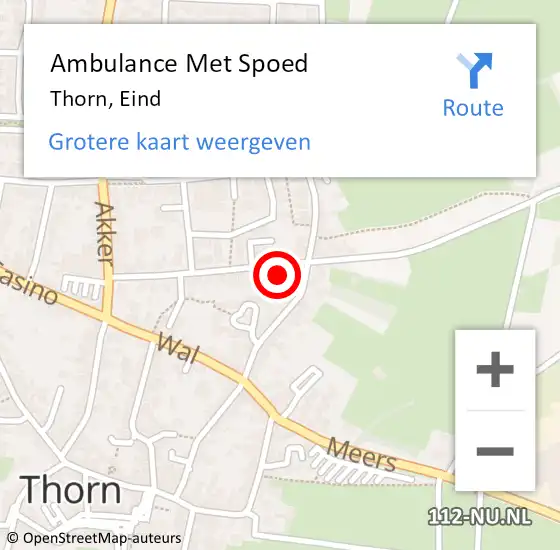 Locatie op kaart van de 112 melding: Ambulance Met Spoed Naar Thorn, Eind op 2 december 2021 13:20