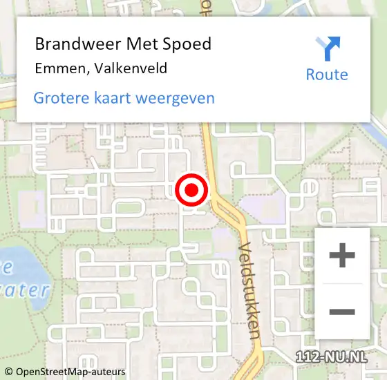 Locatie op kaart van de 112 melding: Brandweer Met Spoed Naar Emmen, Valkenveld op 2 december 2021 13:21