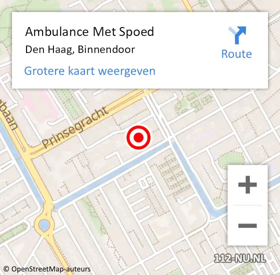 Locatie op kaart van de 112 melding: Ambulance Met Spoed Naar Den Haag, Binnendoor op 2 december 2021 13:22